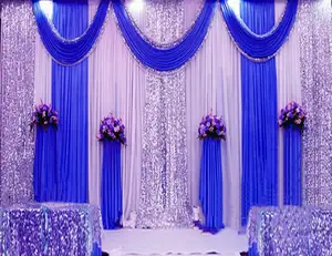 Stage Decoration Double Rod Church Sequin Indian Wedding Backdrops