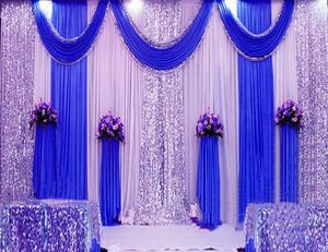 Décoration de scène Double Rod Church Sequin Indian Wedding Backdrops