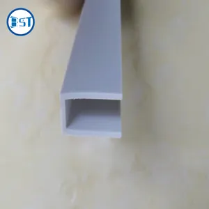 Perfil de protección de borde de vidrio PVC gris canal de plástico en forma de U de 6 mm