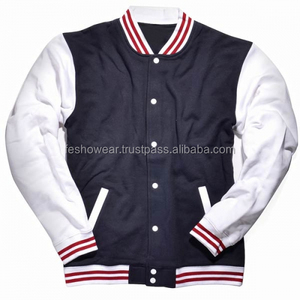 Veste universitaire en coton blanc et noir pour hommes à forte demande Vêtements d'extérieur de mode décontractés légers de style collège classique - Product Image 1