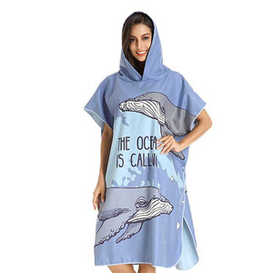 Poncho de Microfibra con Capucha para Adultos, de Secado Rápido, Sublimado con Impresión Digital, para Cambiarse en la Playa, Antiarena, ORM/ODM - Product Image 1