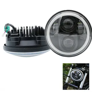 Motorcycle lighting system Angel eyes 5.75'' led headlight Halo for Harley Sportster Iron 883 1200 Dyna Street Bob FXDB