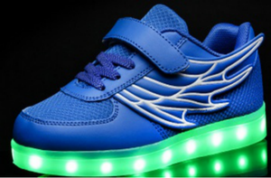 Zapatos con luces LED y alas para niños 2016 stock de calzado con luces infantil - Product Image 2