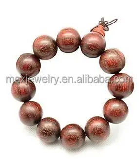 Pulseira de pulso budista de madeira de sândalo, pulseira de madeira masculina artesanal com 12 contas