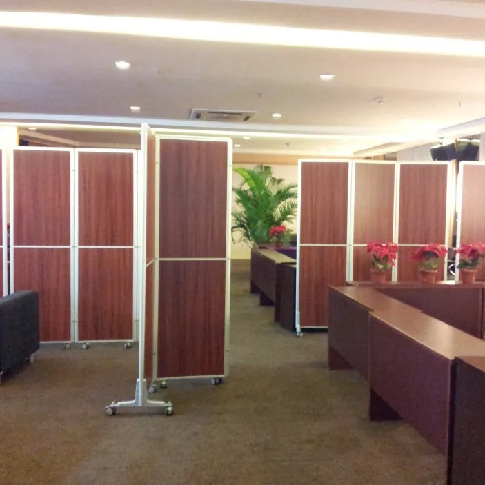 Folding Screen Office Room Division Divider Gỗ Thẳng Phân Vùng Màn Hình Nội Thất Trên Bánh Xe Để Tách Phòng