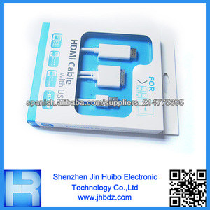 Pines <span class=keywords><strong>Cable</strong></span> 2013 de la alta calidad 30 3D <span class=keywords><strong>TV</strong></span> <span class=keywords><strong>HDMI</strong></span> de datos con otro puerto de carga USB para <span class=keywords><strong>iPhone</strong></span> Jin Huibo - Product Image 1