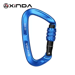 UIAA CE D בצורת 7075 אלומיניום 25kN screwgate טיפוס carabiner