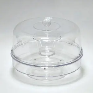 หมุนแผ่นเค้กพลาสติกใสพร้อมฝาครอบ - Product Image 1