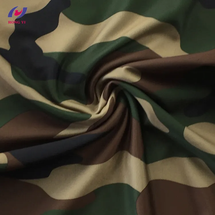 Tela de poliéster Spandex estampada, tejido de camuflaje para mallas ajustadas