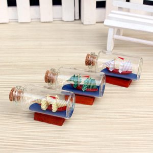 Mini Botellas <span class=keywords><strong>de</strong></span> <span class=keywords><strong>Vidrio</strong></span> Transparentes para Mensajes <span class=keywords><strong>de</strong></span> Deseos con un <span class=keywords><strong>Barco</strong></span> - Product Image 2