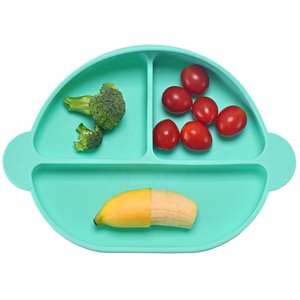 Food BPA Free Baby Plate Waterproof Microwave Safe Toddler Round Kid <strong>Child</strong> Suction Divided Silicone Eating <strong>Dinner</strong> Placemat <strong>Set</strong> - Product Image 3