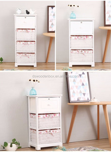 New 2/3/4 <strong>Drawer</strong> Wooden <strong>Wicker</strong> Baskets Storage Unit White Cabinet Furniture for Bathroom for Jewelry Clothing Toys Organizer - Product Image 6