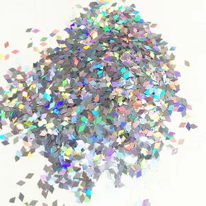 Holo silver Rhombus Diamond glitter for Nail Art Make Up Body