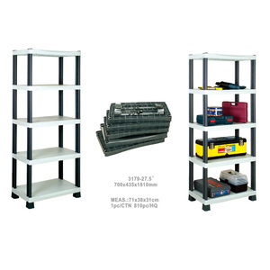 <strong>5</strong> <strong>Tier</strong> Black <strong>Plastic</strong> Heavy Duty <strong>Shelving</strong> Racking Adjustable Storage <strong>Unit</strong> - Product Image 4