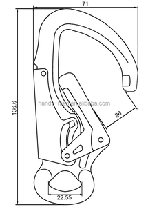 Grand crochet de sécurité à double action en alliage d'aluminium avec une résistance à la rupture de 25 kN - Product Image 3