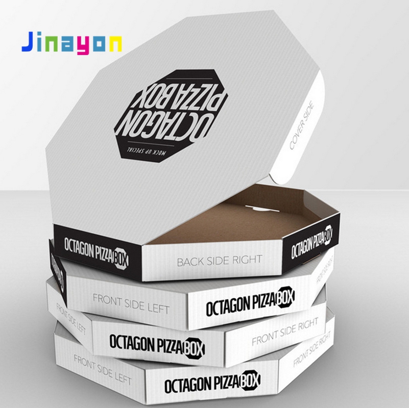 Jinayon, оптовая продажа, печатная Шестигранная коробка для пиццы из крафт-бумаги/коробка для пищевых продуктов