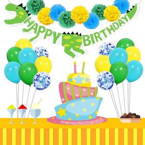 Décorations de fête de dinosaures 3D - Style Jurassic World Dinosaures Joyeux anniversaire Bannière et ballons - Ensemble de cadeaux de fête de dinosaures - Product Image 5