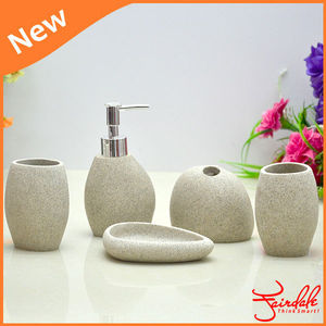 el material del polyresin de arena de color accesorios completos cuarto de baño set - Product Image 1
