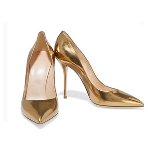 Cuir verni doré supérieur 2018 nouveau Style populaire bout pointu 10cm de haut <span class=keywords><strong>chaussures</strong></span> habillées femmes <span class=keywords><strong>chaussures</strong></span> à talons hauts modernes - Product Image 3
