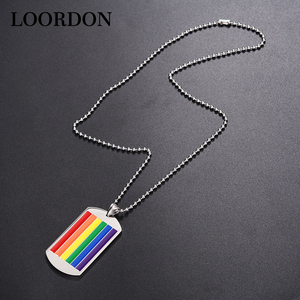 LOORDON esmalte clásico <span class=keywords><strong>Gay</strong></span> bandera Arco Iris Dogtag colgante-LGBT <span class=keywords><strong>Gay</strong></span> <span class=keywords><strong>y</strong></span> lesbiana orgullo collar - Product Image 3