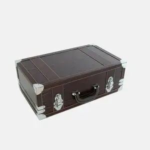 Custom PVC Leather Luggage Suitcase Vintage Portable Travel Case