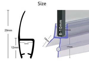 Sello de borde <span class=keywords><strong>para</strong></span> puerta de ducha, tira de sellado de borde de vidrio, transparente, sello de plástico de PVC - Product Image 1