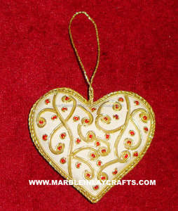 Adornos de árbol de Navidad en forma de corazón, decoración colgante de Navidad - Product Image 1