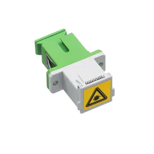 FTTH Flange coupler SM Fiber Optic SC Simplex APC Adapter With Shutter Laser marking