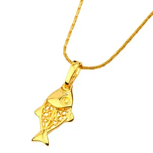 30891 Xuping gioielli In Ottone, di alta qualità dubai oro placcato tiddler pesce animale del pendente della collana