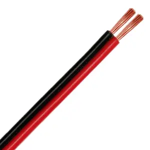 Fig 8 speaker wire 22 gauge cable with red black PVC jacket CCA 100M