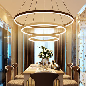 Noir Blanc Couleur lampes suspendues Modernes pour salon salle à manger 3/2/1 Anneaux de Cercle A MENÉ L'éclairage plafonnier luminaires - Product Image 2