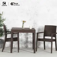 Plastic Bistro Patio Rattan Garden Outdoor Table and Chair Furniture Set