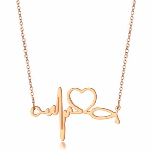 सरल हमेशा के लिए प्यार दिल की धड़कन हार स्टेनलेस स्टील अनंत प्रेमी युगल पेंडेंट हार - Product Image 3