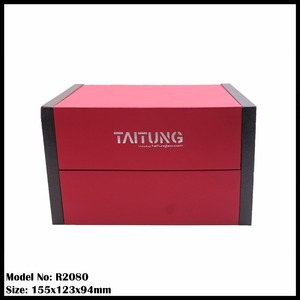 luxury men's 2026 leather pattern metal plate <b>stitching</b> <b>watch</b> box - Product Image 2