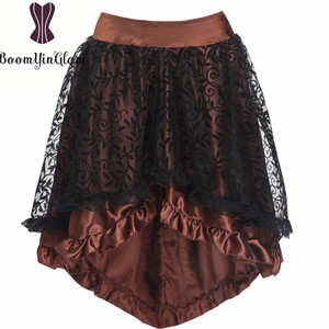 Nouvel arrivé 2 couleurs au choix jupe <span class=keywords><strong>jupon</strong></span> superposée noire et marron jupe corset avec dentelle taille S-6XL - Product Image 4
