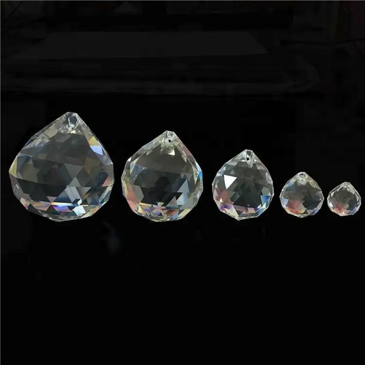 Lustre de pedras de cristal 15mm-100mm, bolas de lustre redondas escondidas, bolas de vidro para presente de natal, decoração de casamento