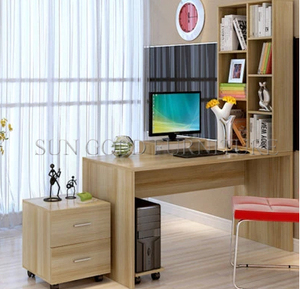 Escritorio moderno de madera para estudiantes, mesa de ordenador, estantería de oficina - Product Image 2