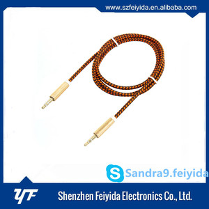 Nueva llegada DEL OEM calidad <span class=keywords><strong>3</strong></span>.5mm aux audio cable con trenzado de tela - Product Image 2