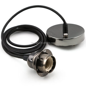 QINGYU Lampada a Sospensione Vintage a Risparmio Energetico in Silicone, Kit Cavo per Lampada a Sospensione, Finitura Cromata/Dorata per <span class=keywords><strong>Cucina</strong></span> - Product Image 2