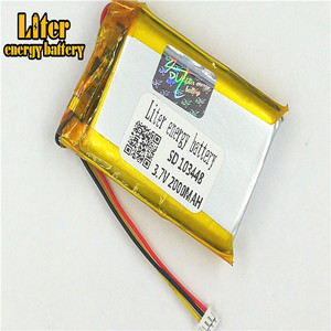 Socket 1.25-3 P 103448 Lithium battery 2000 mah Rechargeable Li Polymer Battery PL LiPo battery with wire - Product Image 1