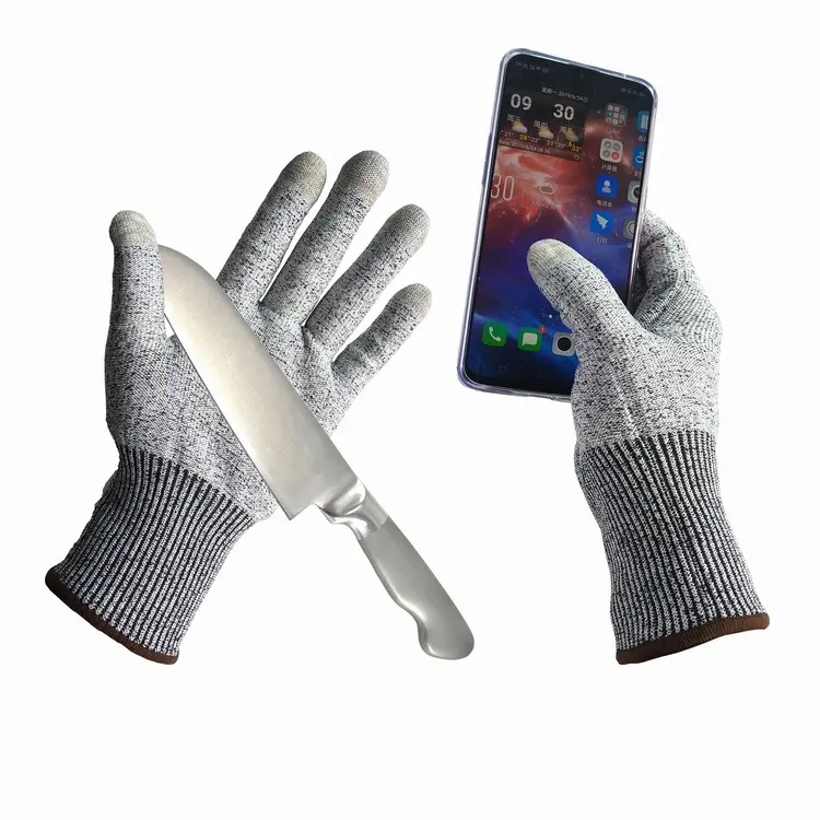 Yulan CR102E 5 Finger Touch Screen Sensitive Gloves HPPE Anti Cut Level 5 Gloves for Phone