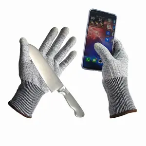 Yulan CR102E 5-пальцевые сенсорные перчатки для сенсорного экрана HPPE, перчатки с защитой от вырезания уровня 5 для телефона