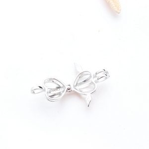 Amor deseo perla joyería de los niños medallón de corazón de plata esterlina jaula oyster colgantes s925 venta al por mayor - Product Image 5