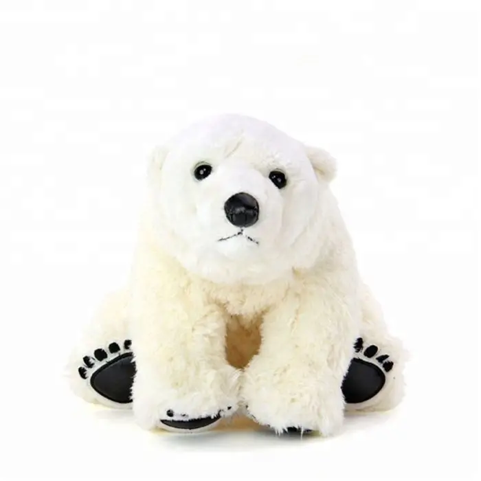 White plush polar teddy bear toy