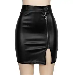 Hoge standaard in kwaliteit rijpe vrouwen super mini korte plain zwarte rok