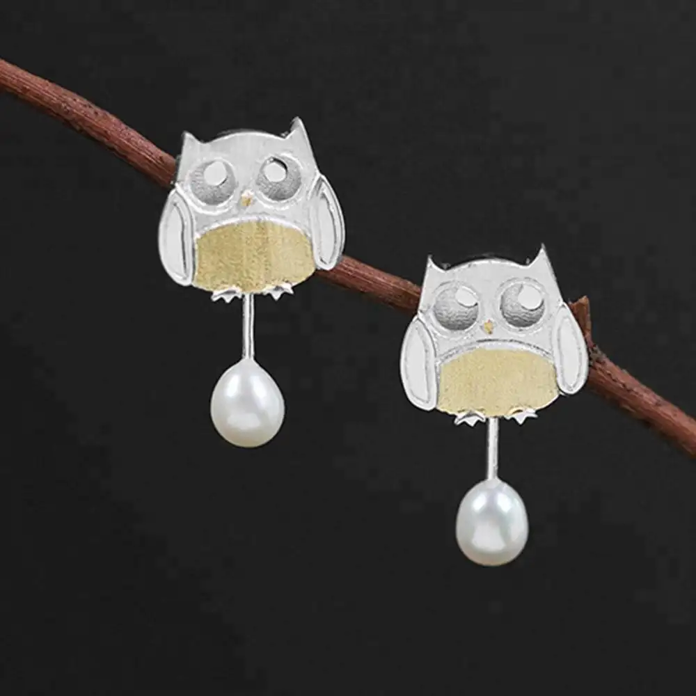 Handgemaakte ontwerp Agile Uil Zilver dier sieraden