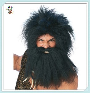 Disfraz de <span class=keywords><strong>Hombre</strong></span> Cavernícola para Adultos, <span class=keywords><strong>Pelucas</strong></span> y Barba Sintéticas para <span class=keywords><strong>Halloween</strong></span>, Fábrica HPC-0027 - Product Image 3