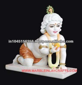 Statue de Krishna en marbre sculpté - Product Image 1