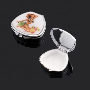 Small and Cheap Advertising Metal Pill Box with Mirror CD-YH063 for Promotional Purposes