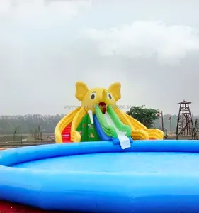 Hete Verkoop Kwaliteit Zwembad Glijbaan Opblaasbare Waterglijbaan Met Olifant Pvc Zeildoek Zwembad